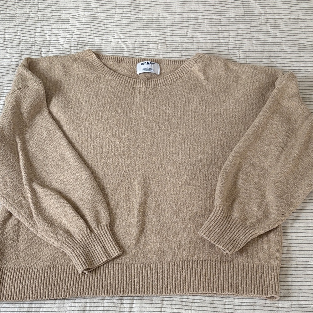 Old Navy Women's Crewneck Sweater in Tan Heather